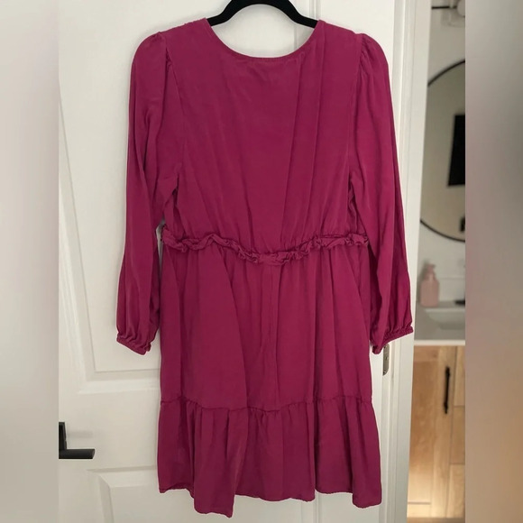 Isabel Maternity Long  Sleeve Ruffle Waist Dress - Picture 3 of 6